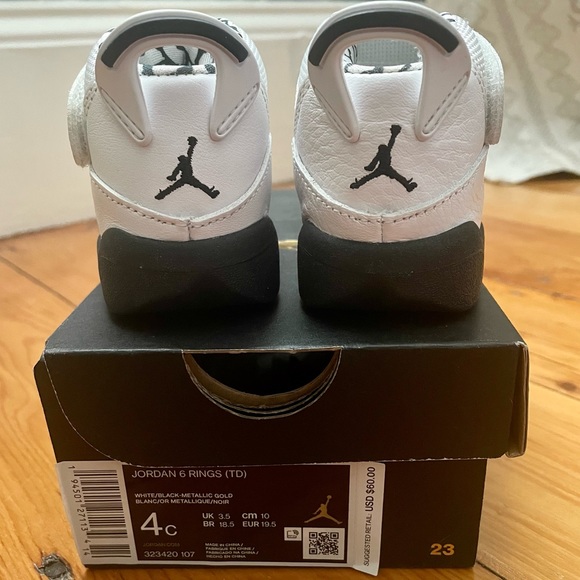 Toddler Air Jordan 6 Rings (TD), NIB never worn. White/black - Picture 5 of 5